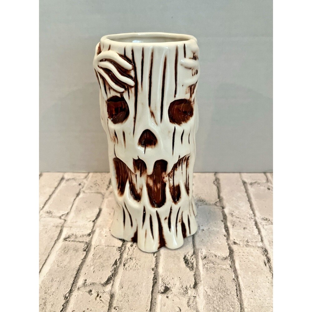 Haunted Tree Ceramic Tiki Mug Ghost Skull Cocktail Glass Halloween Barware